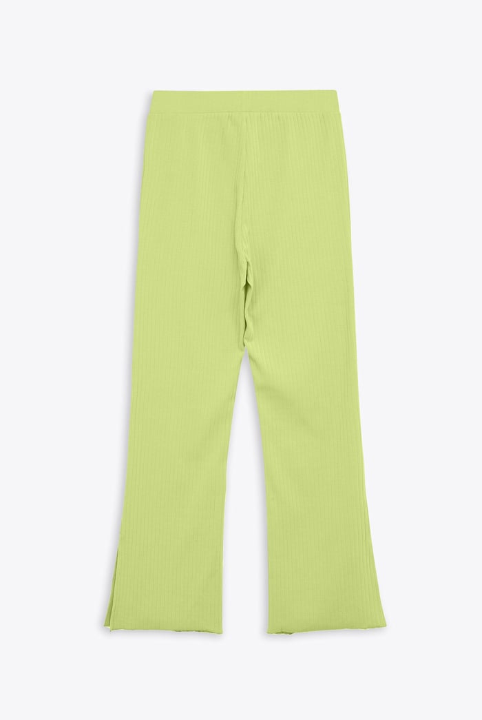 Textured Rib Side Slit Jersey Trousers