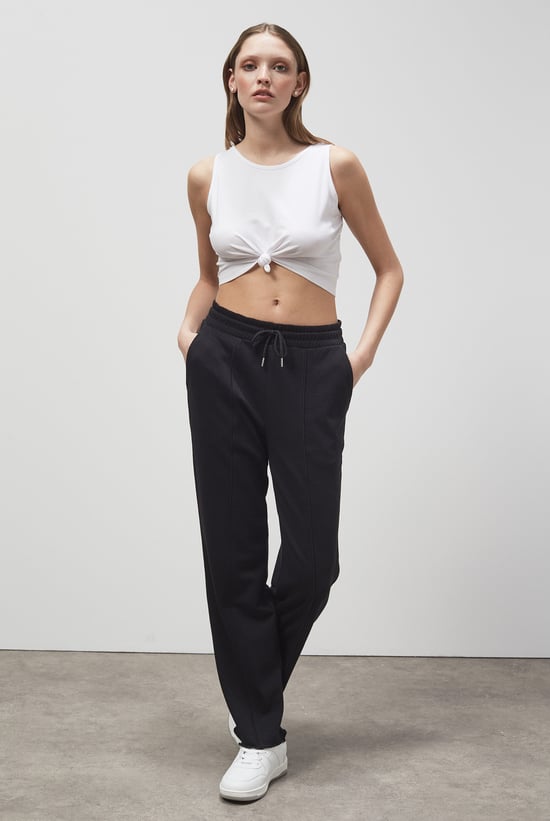 Pin Tuck Front Jersey Trousers