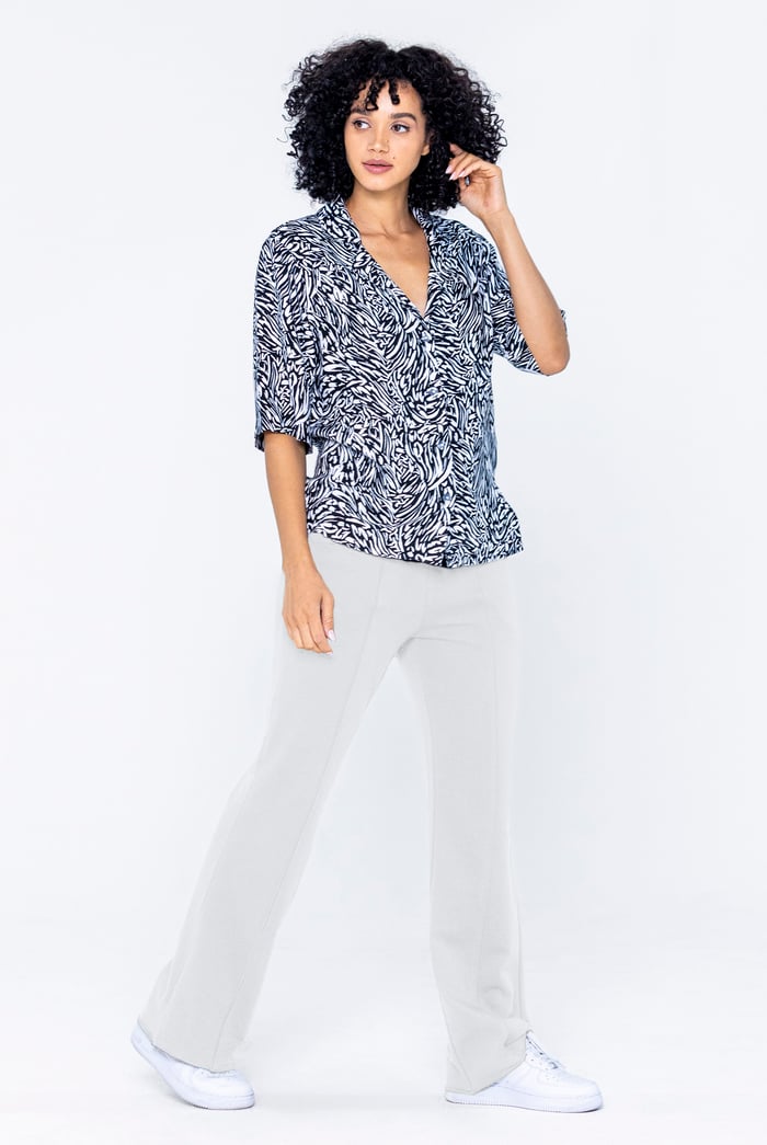 Pin Tuck Front Jersey Trousers