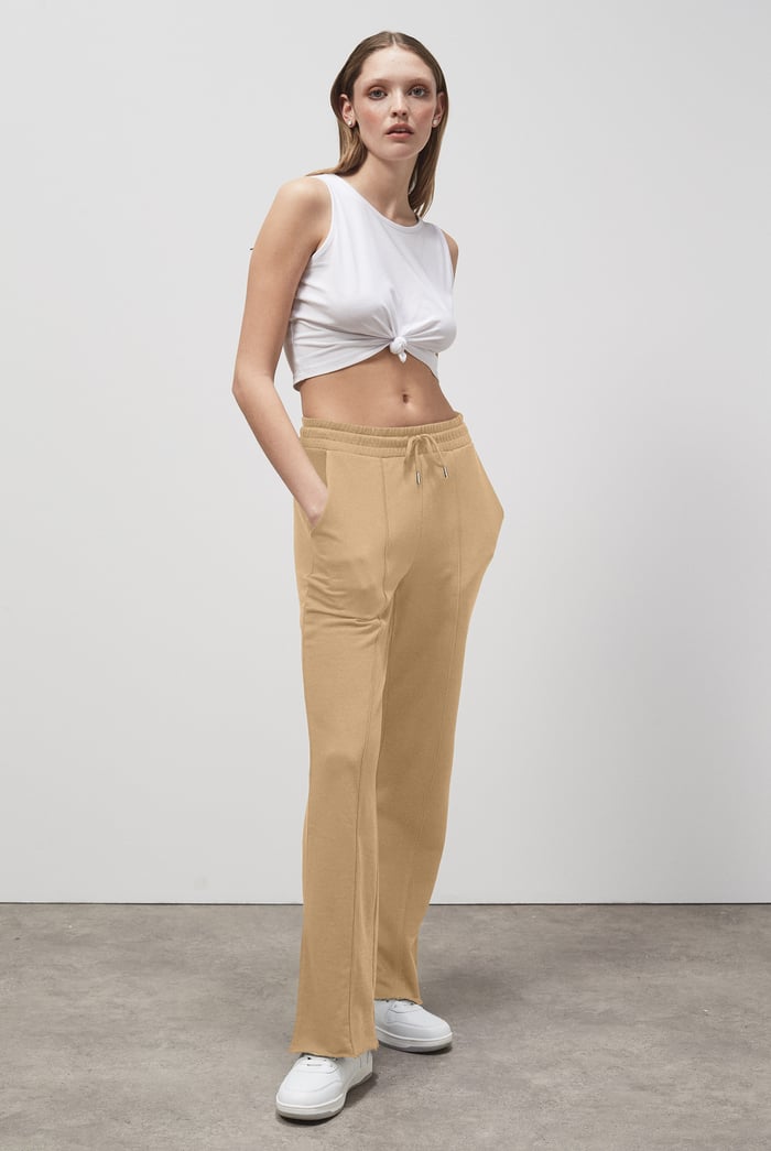 Pin Tuck Front Jersey Trousers