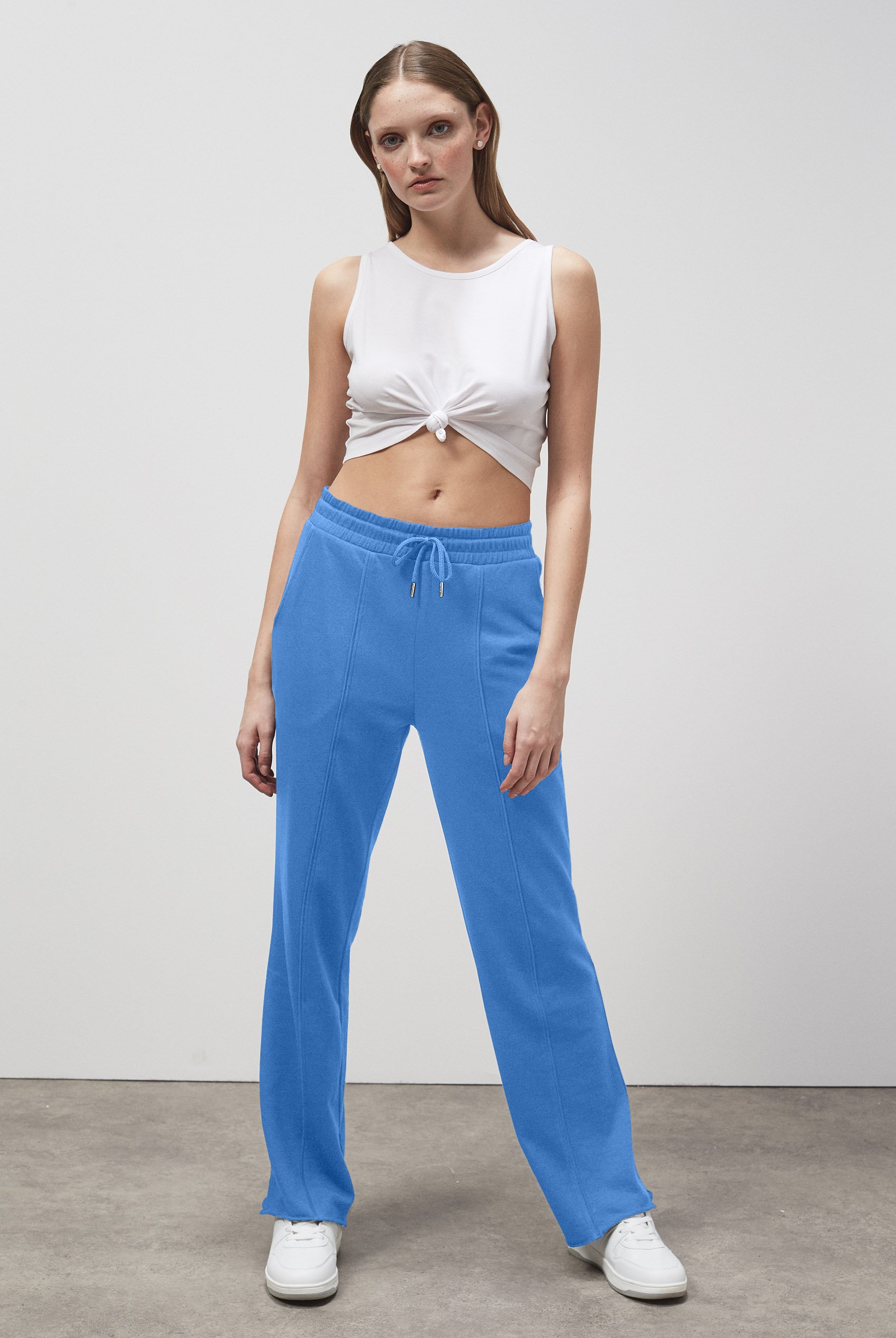 Pin Tuck Front Jersey Trousers