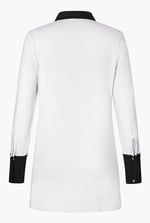 Laced Collar Design Jersey Tailored Shirt Dress