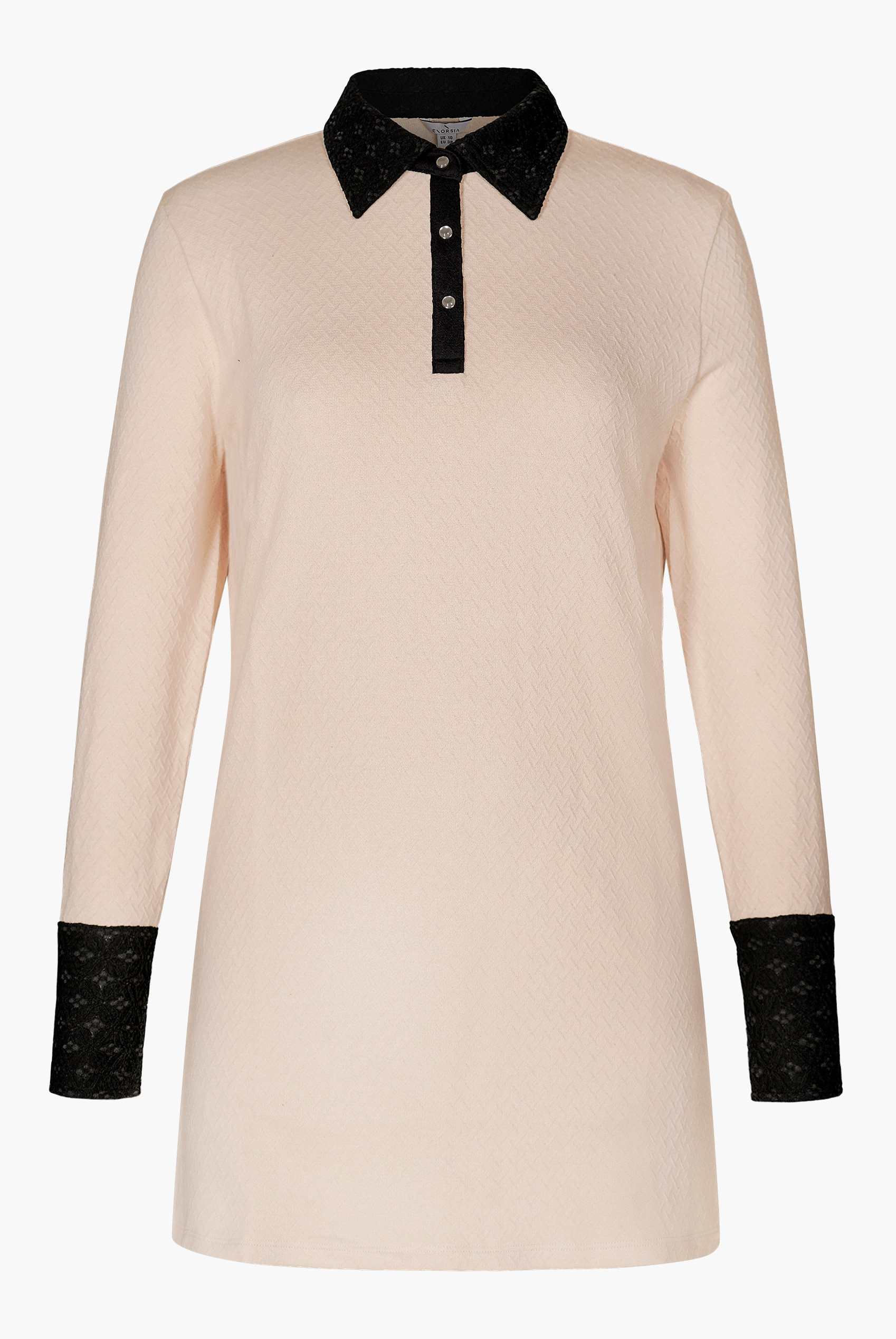 Laced Collar Design Jersey Tailored Shirt Dress