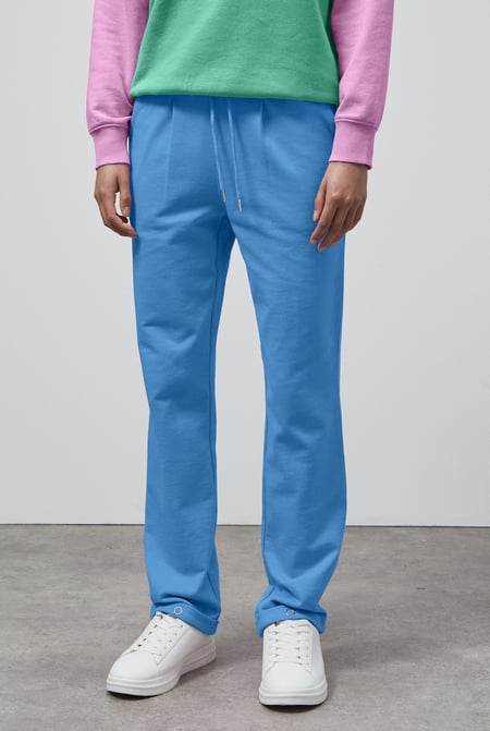 Purple Roll -Up Hem Jersey Trousers