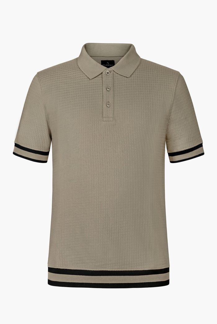 Men's Premium Polo Shirt With Stripe Rib