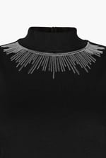 Silver Sequin High Neck Sleeveless Top