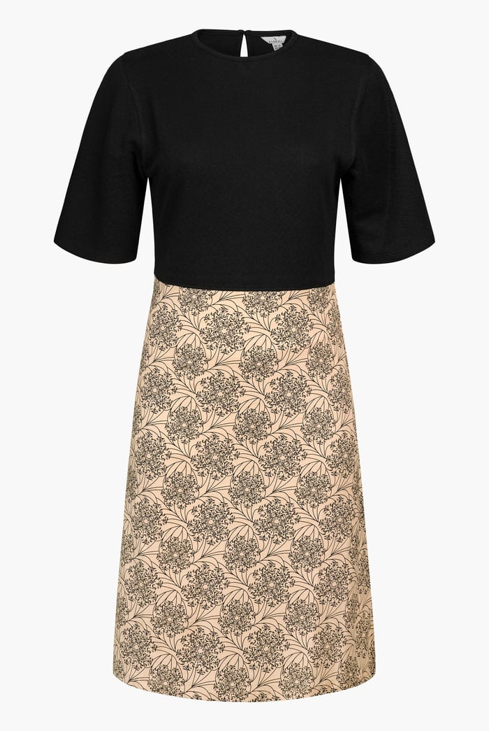 Printed Skirt Detail Design Jersey Dress