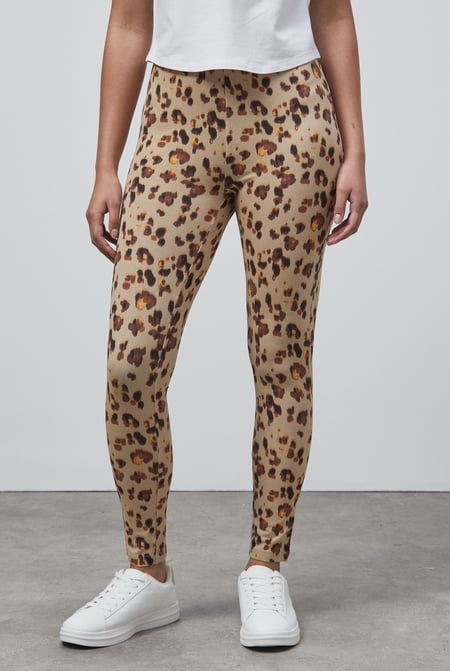 Pink Leopard Print Regular length Leggings