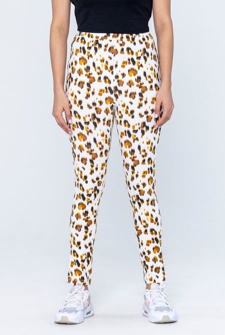 Pink Leopard Print Regular length Leggings