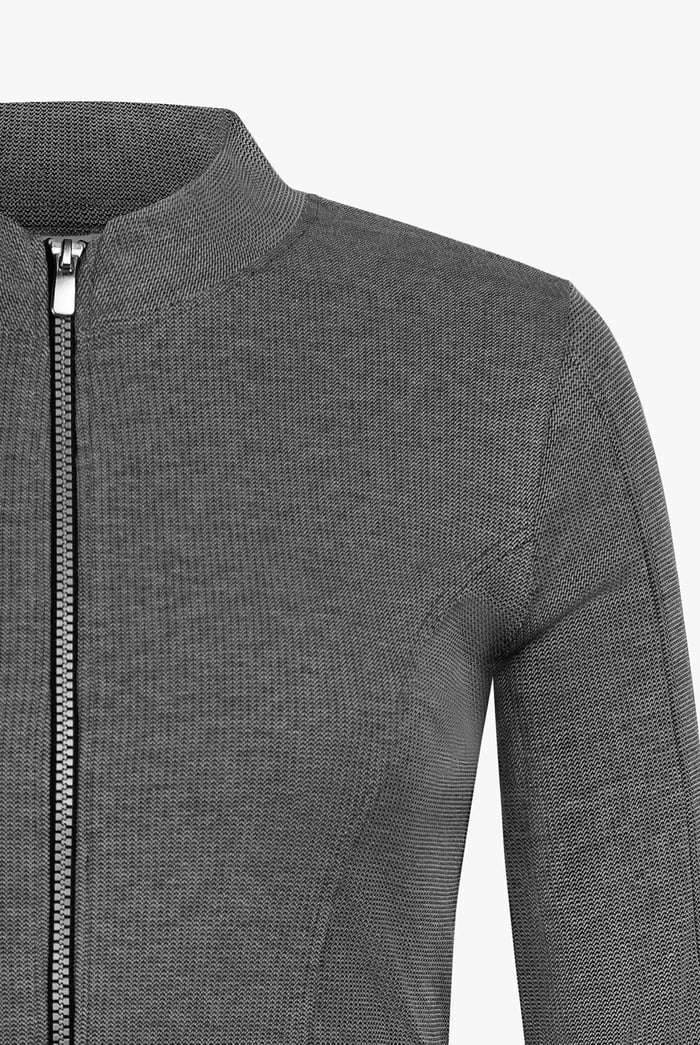 Design Jersey Long Sleeve Crop Zip Top