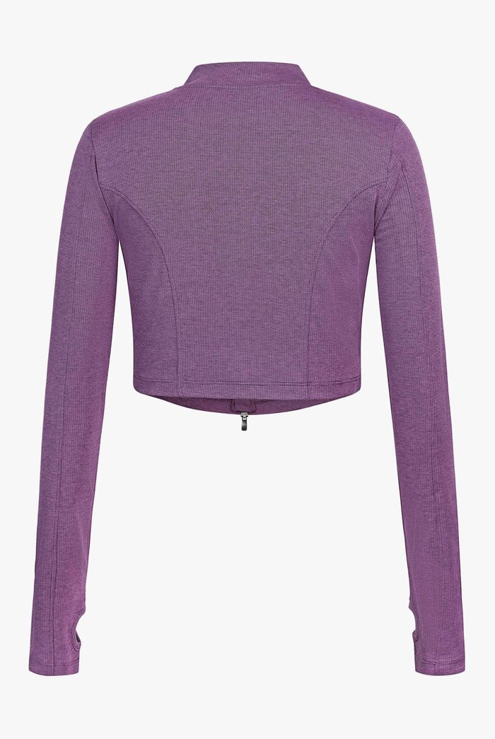 Design Jersey Long Sleeve Crop Zip Top