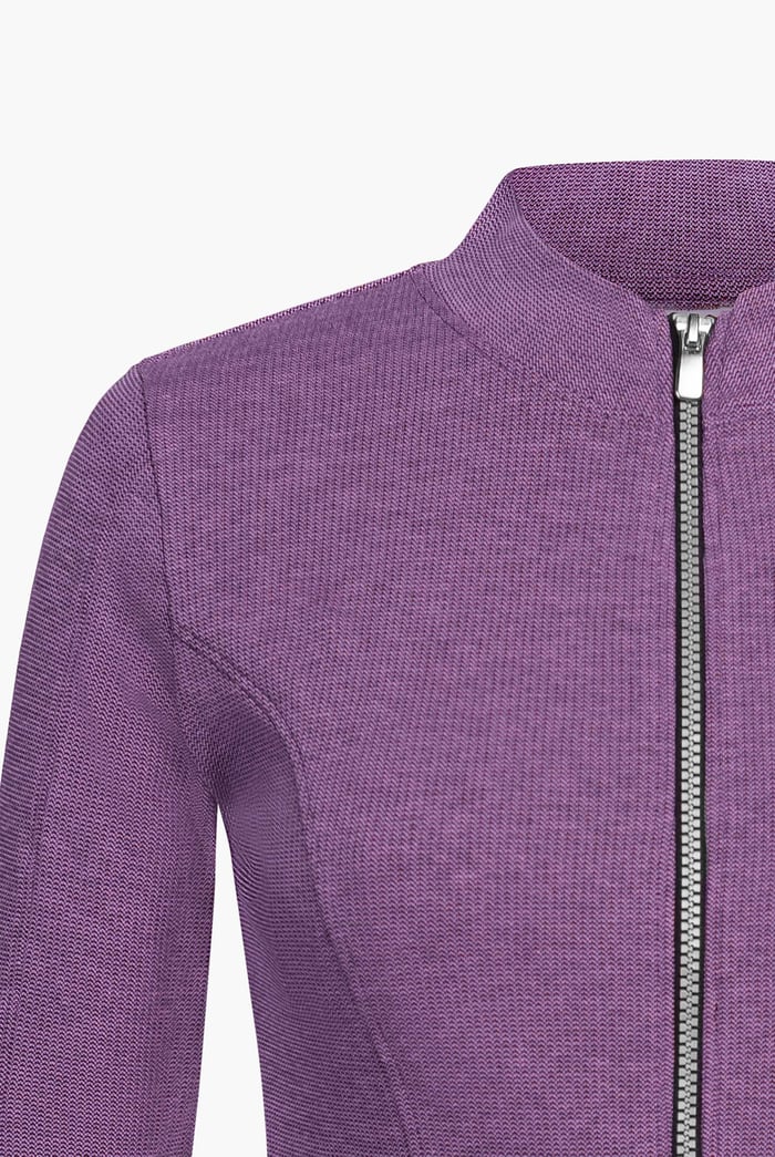 Design Jersey Long Sleeve Crop Zip Top