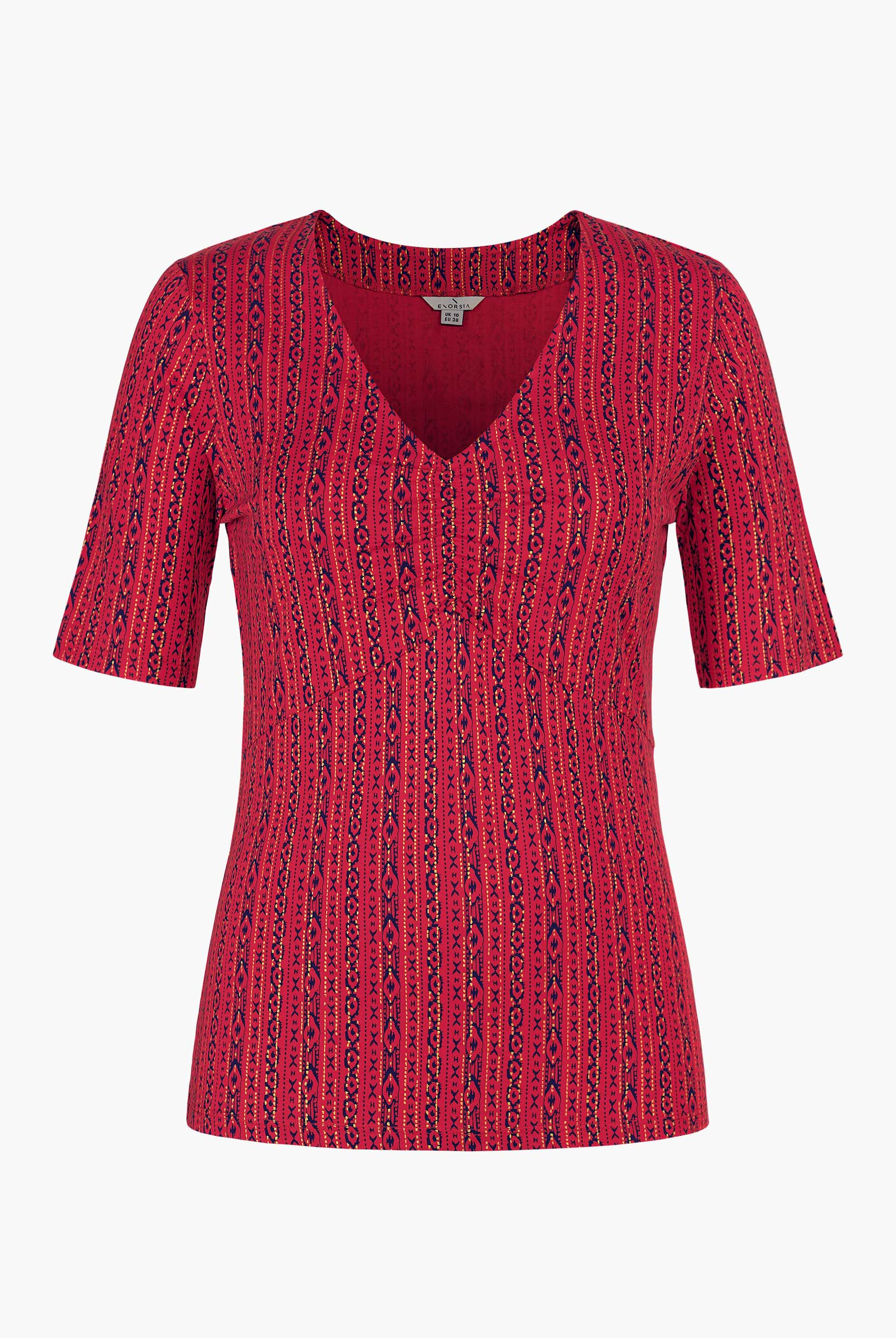 Short Sleeve Shimmer Printed Viscose Top