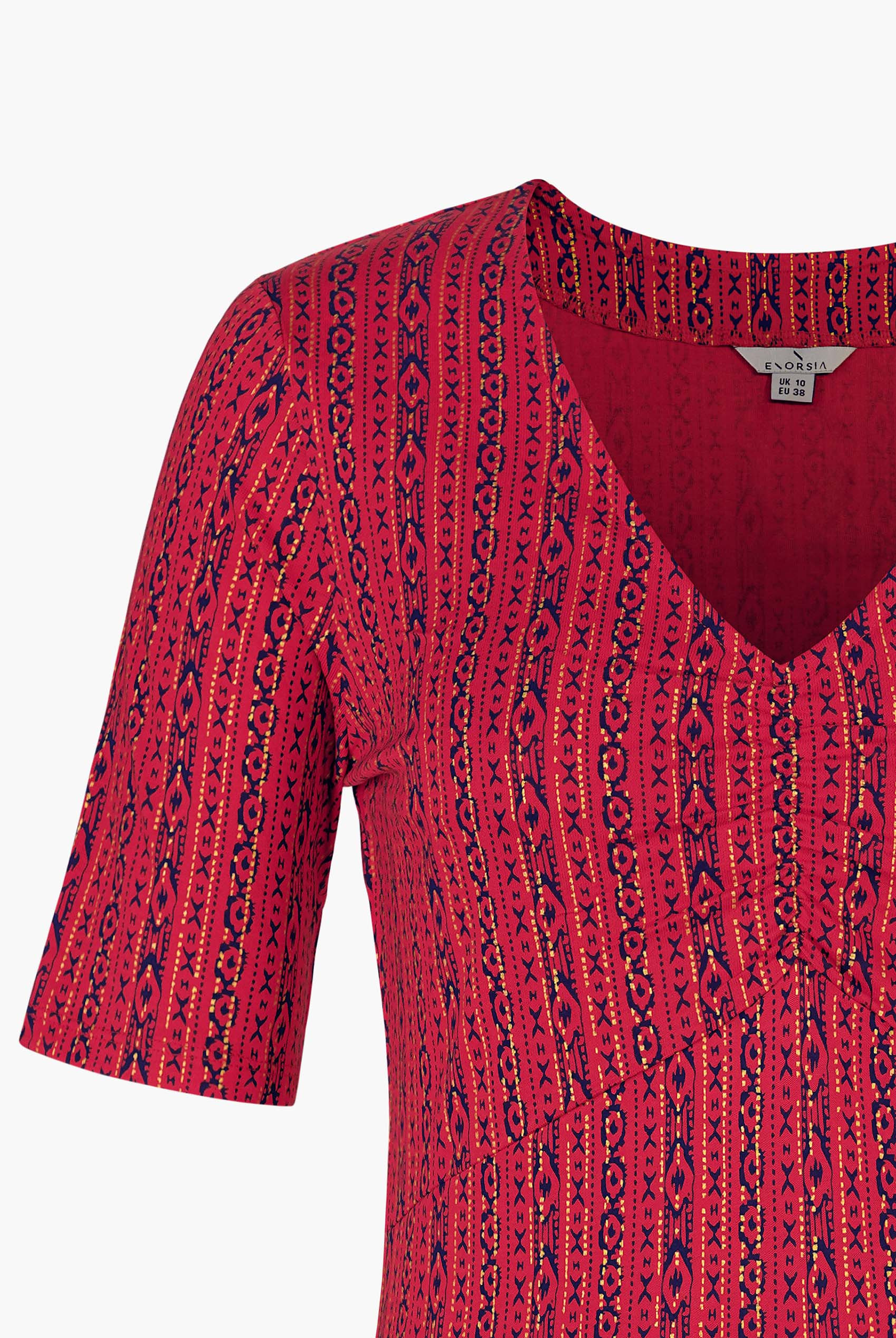 Short Sleeve Shimmer Printed Viscose Top