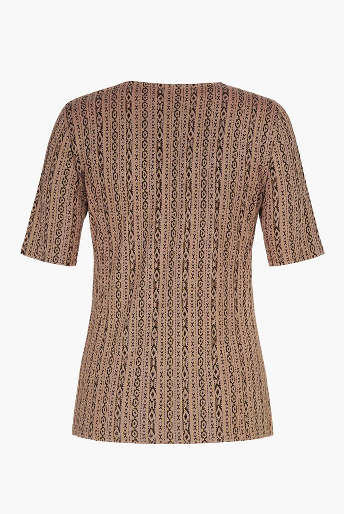 Short Sleeve Shimmer Printed Viscose Top