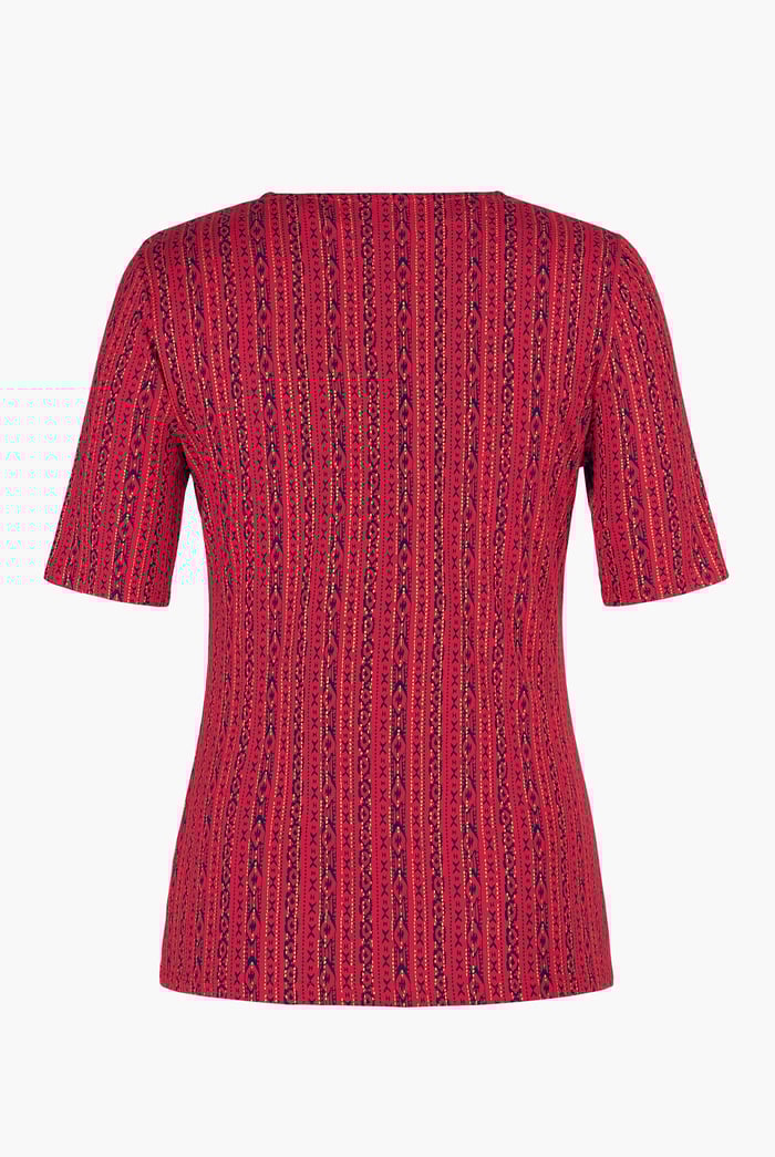 Short Sleeve Shimmer Printed Viscose Top