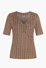 Short Sleeve Shimmer Printed Viscose Top