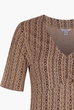 Short Sleeve Shimmer Printed Viscose Top