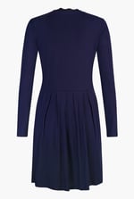 Ribbed Jersey Mini Dress With Lace Neck