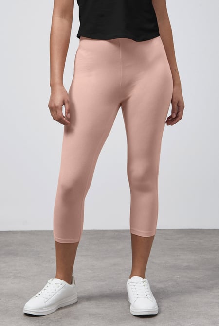 Nude Cropped High Waist Leggings