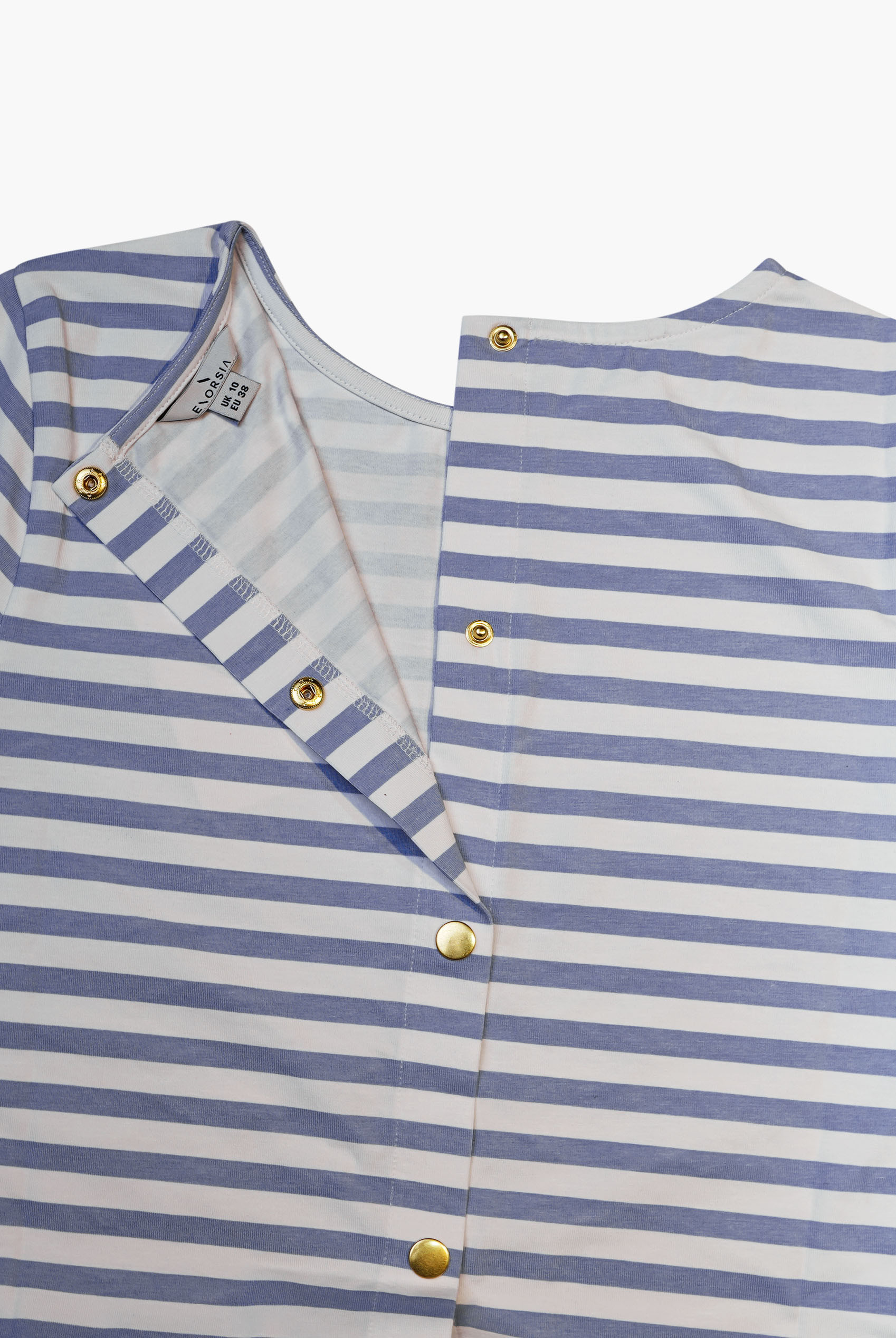 Stripe Jersey Button Back T-Shirt Top