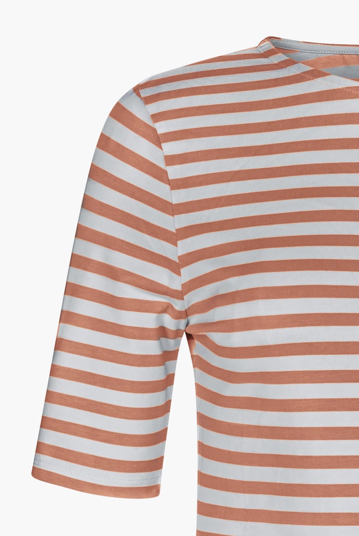 Stripe Jersey Button Back T-Shirt Top