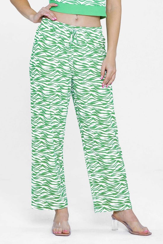 Zebra Print Straight leg Trousers
