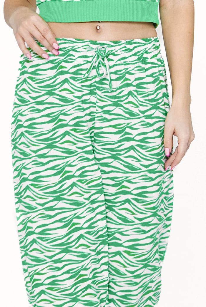 Zebra Print Straight leg Trousers