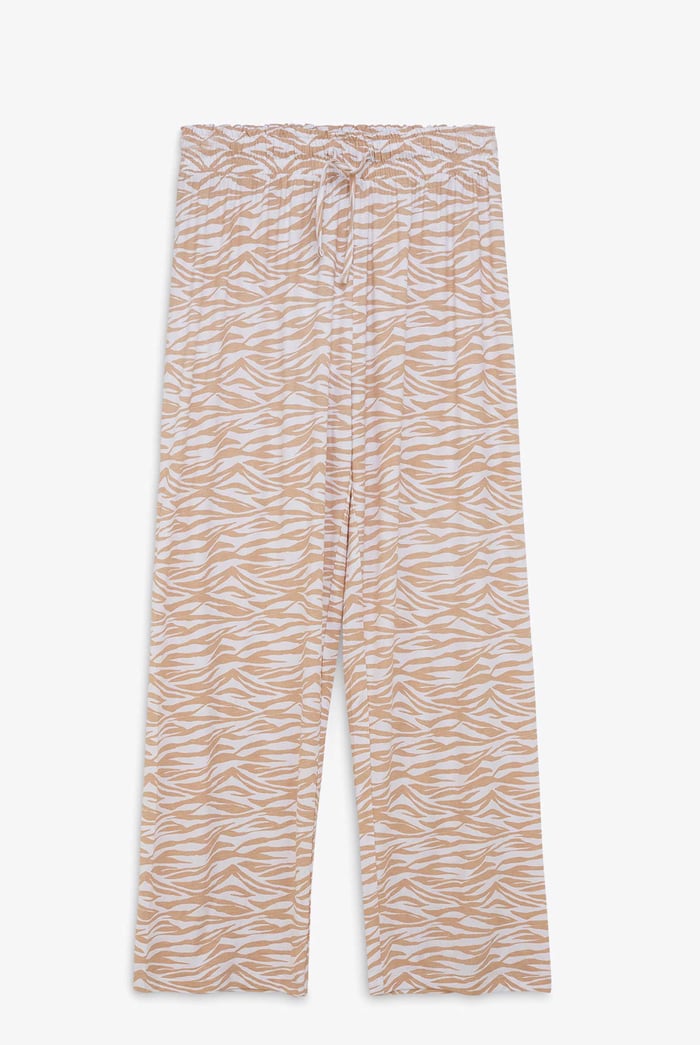 Zebra Print Straight leg Trousers