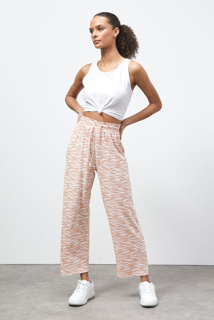 Zebra Print Straight leg Trousers