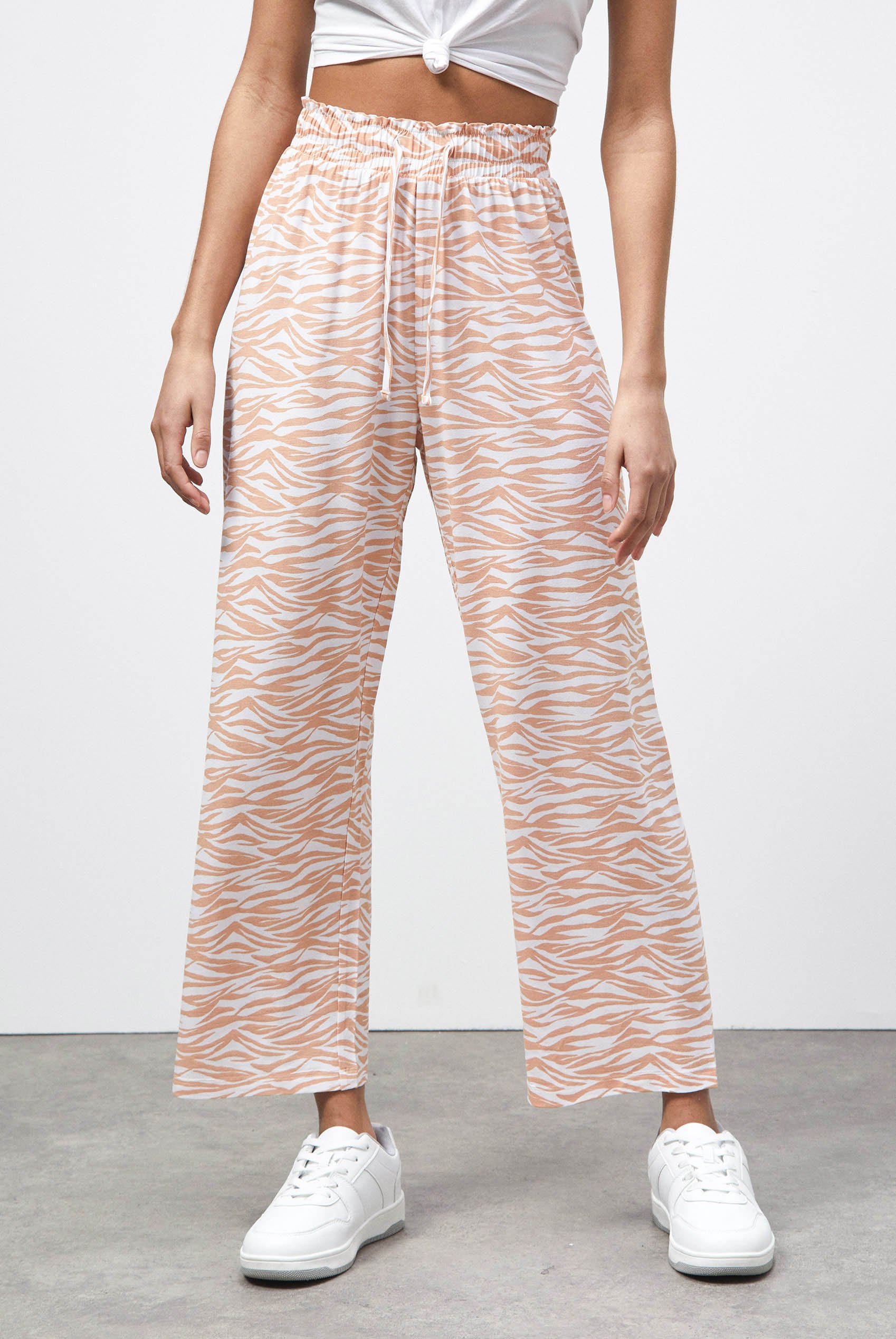 Zebra Print Straight leg Trousers