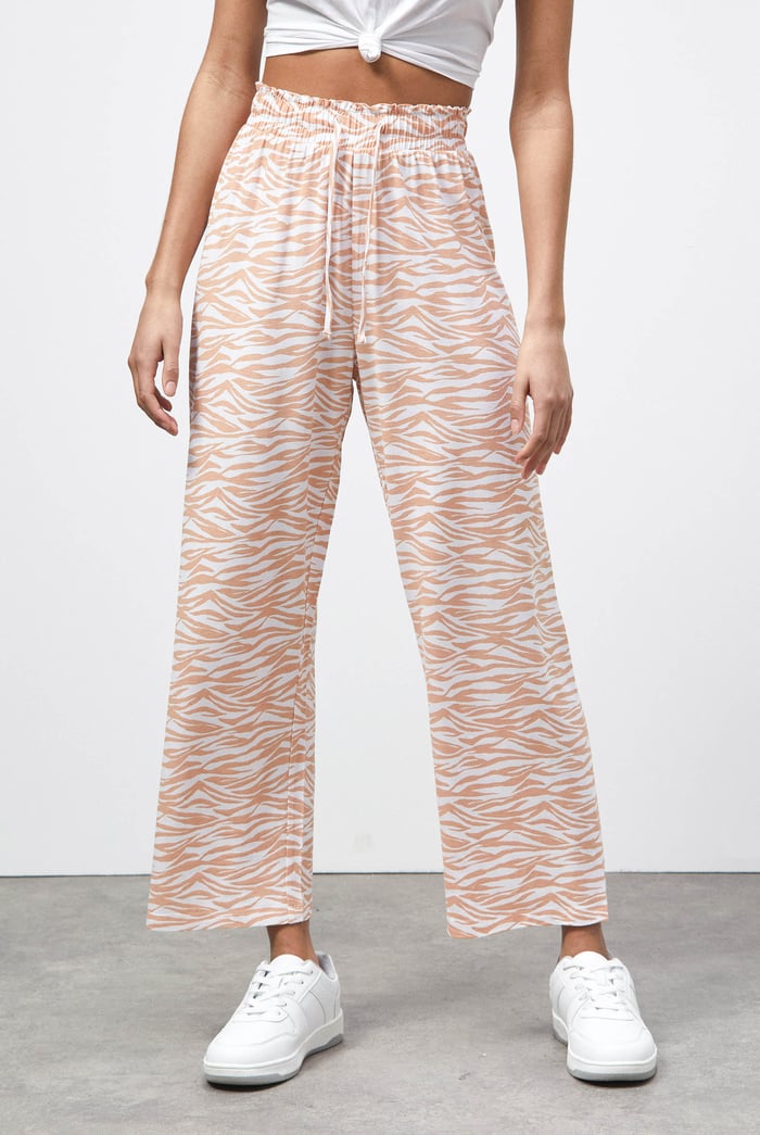 Zebra Print Straight leg Trousers