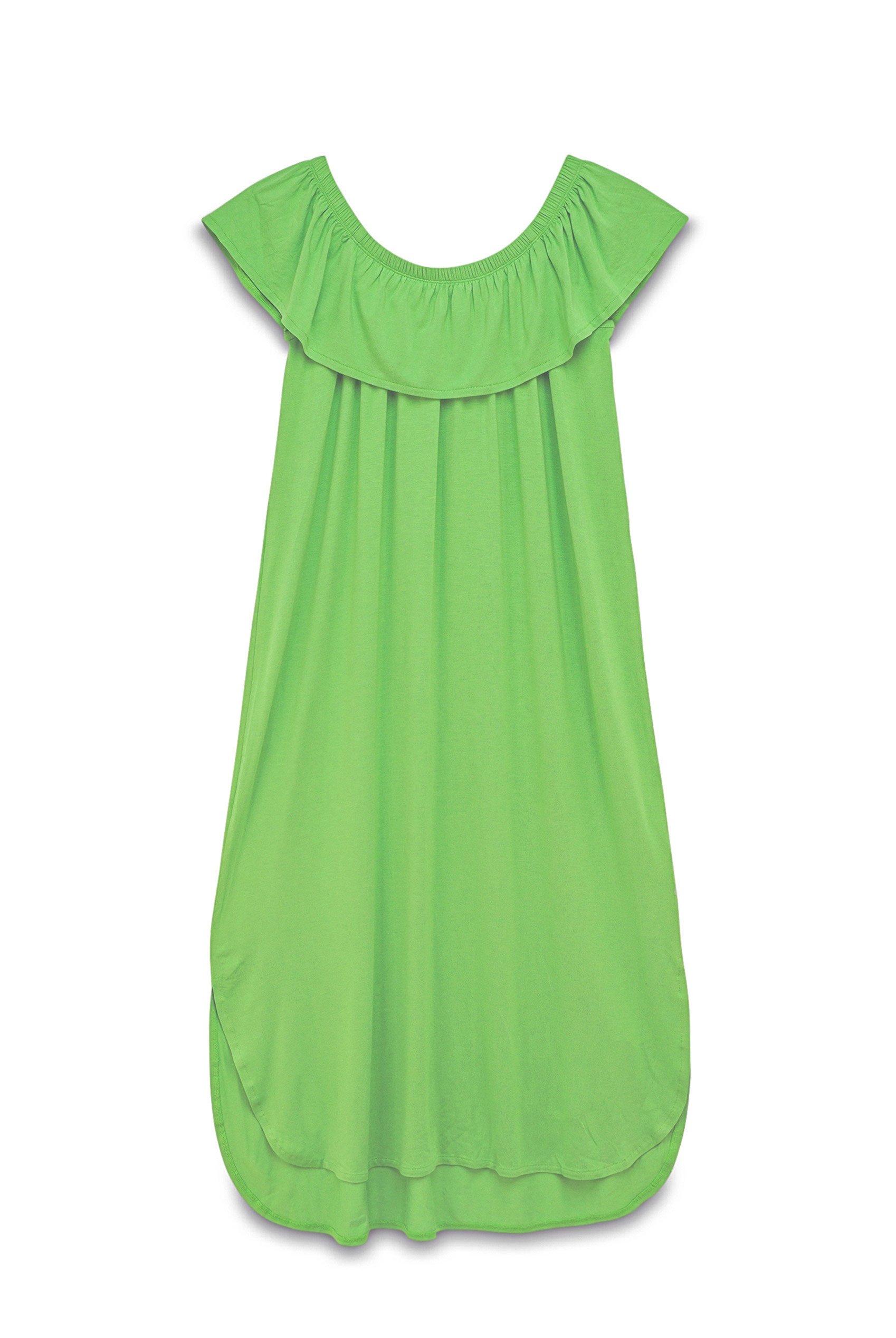Off Shoulder Ruffle Jersey Dress