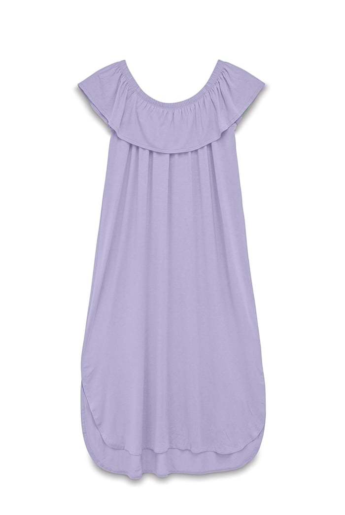 Off Shoulder Ruffle Jersey Dress
