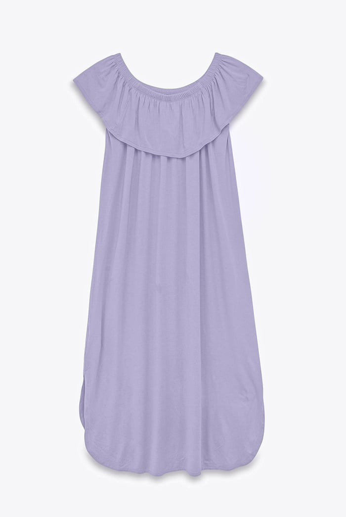 Off Shoulder Ruffle Jersey Dress