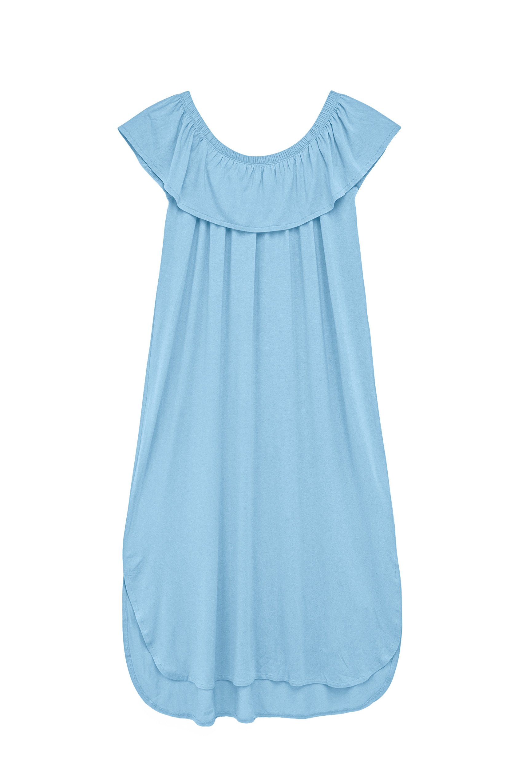 Off Shoulder Ruffle Jersey Dress