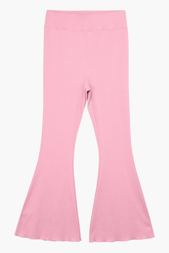 Textured Ribbed Flared Trousers