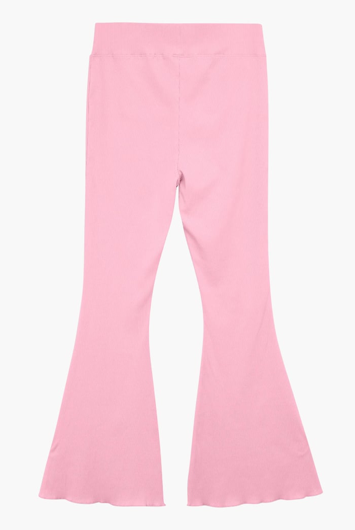 Textured Ribbed Flared Trousers
