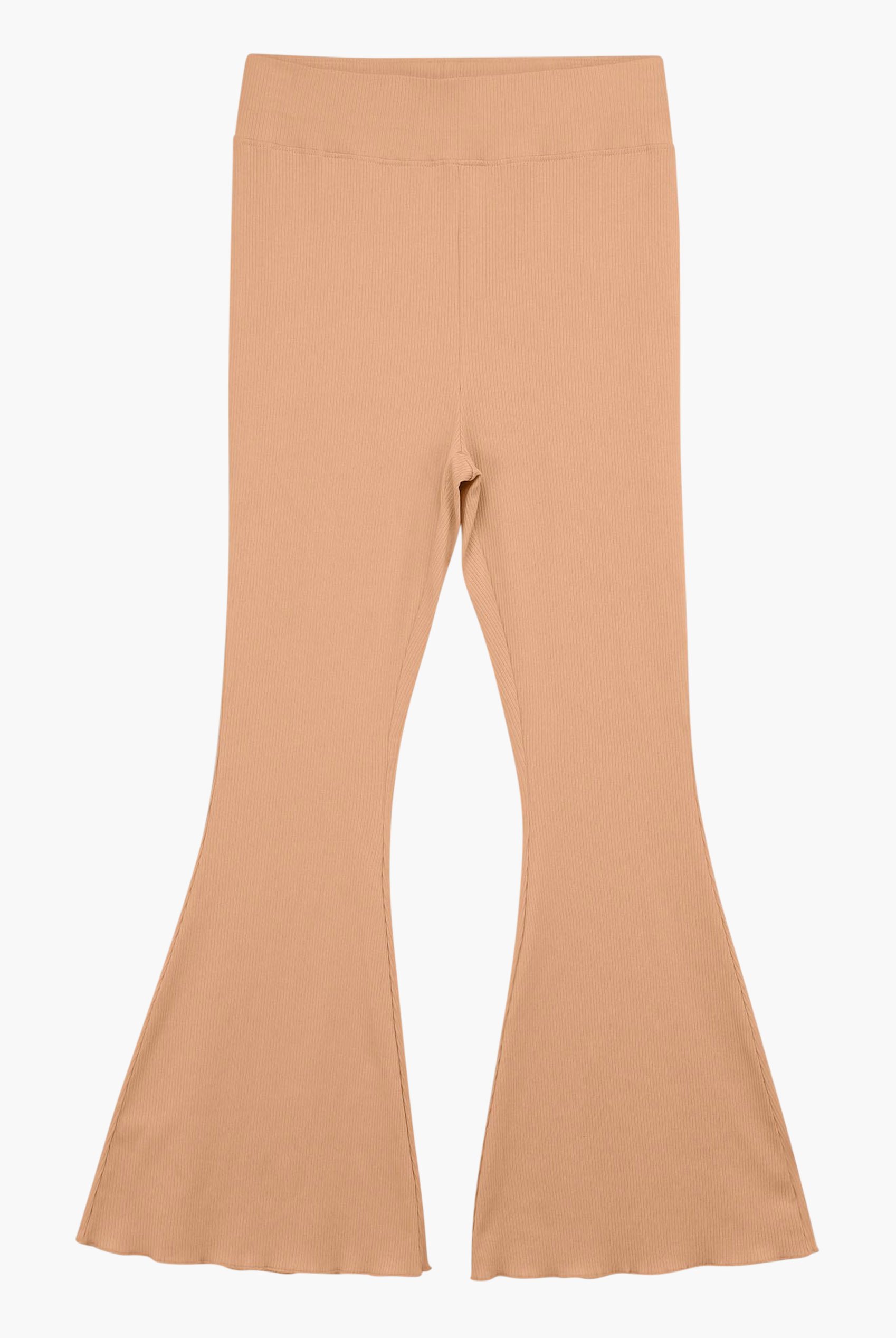Textured Ribbed Flared Trousers