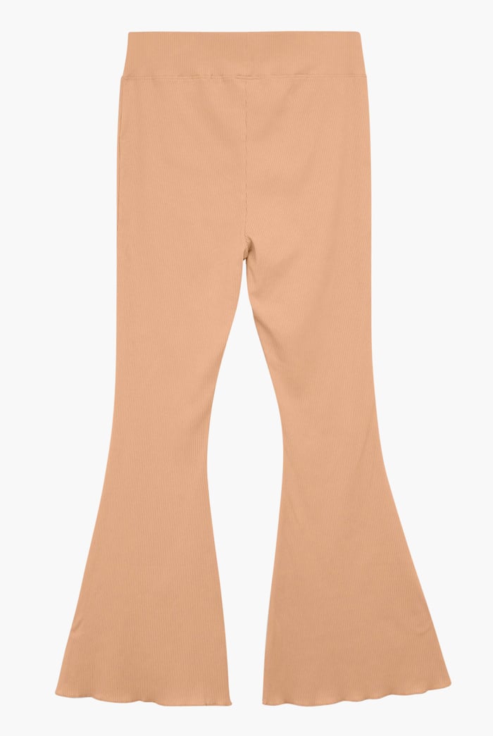 Textured Ribbed Flared Trousers