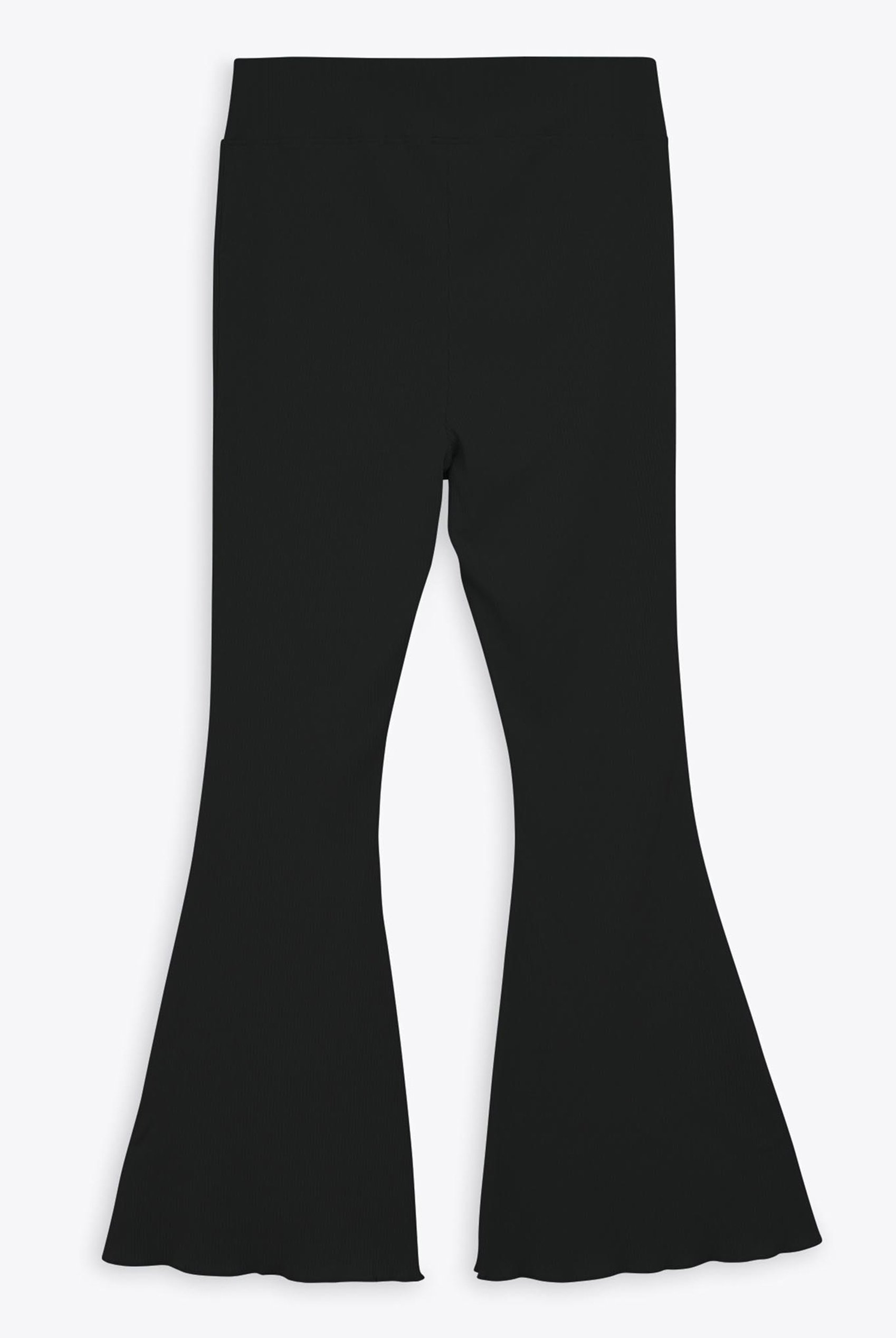 Textured Ribbed Flared Trousers