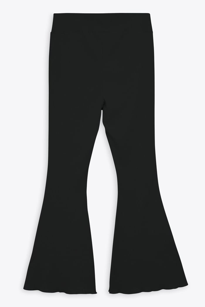 Textured Ribbed Flared Trousers