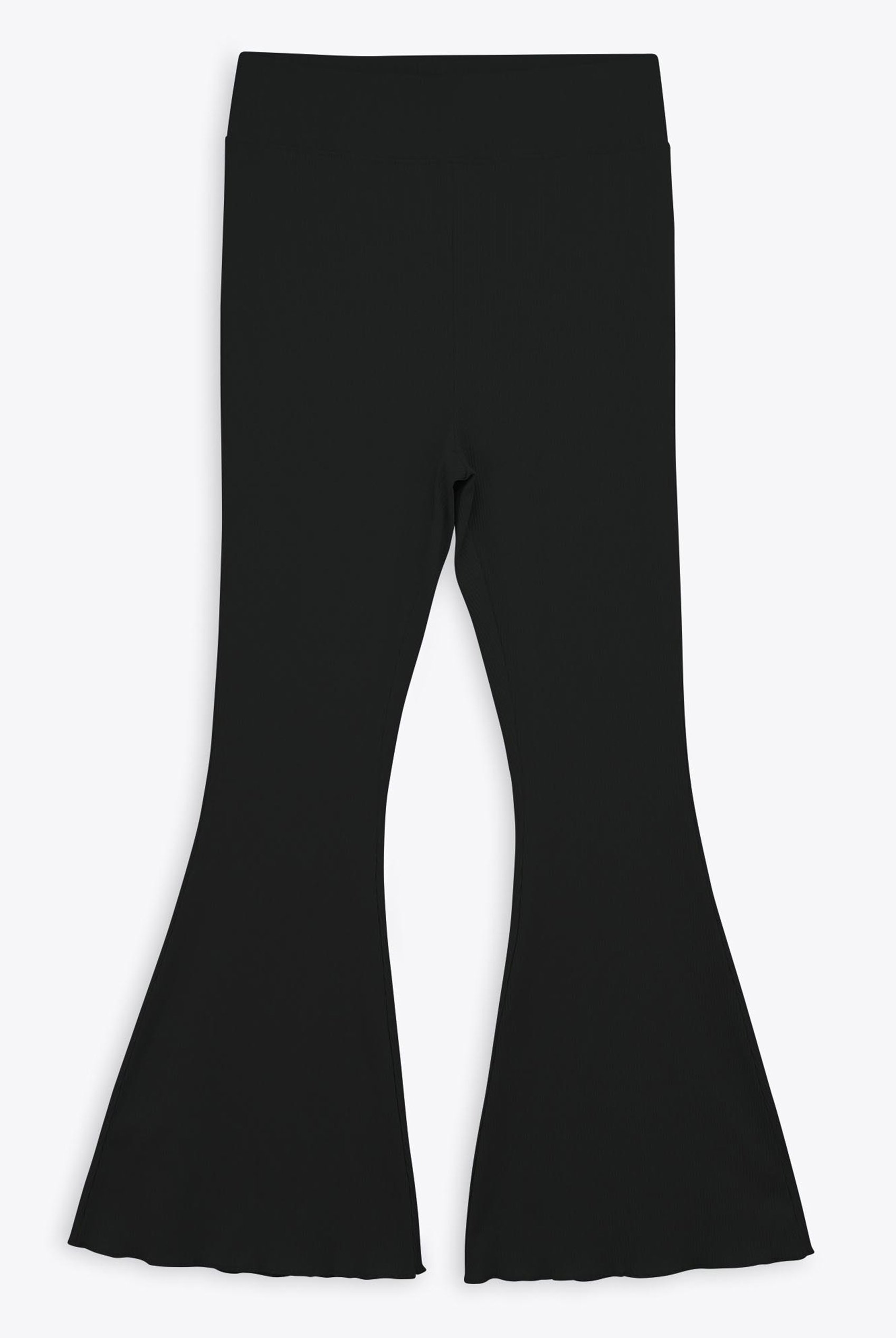Textured Ribbed Flared Trousers