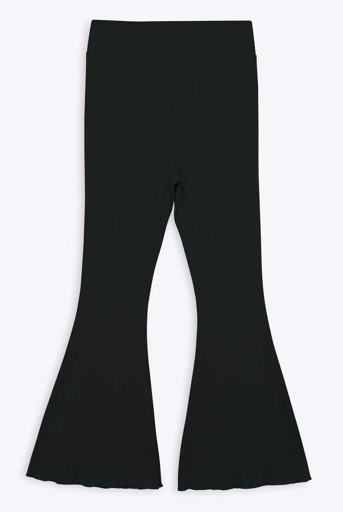 Textured Ribbed Flared Trousers