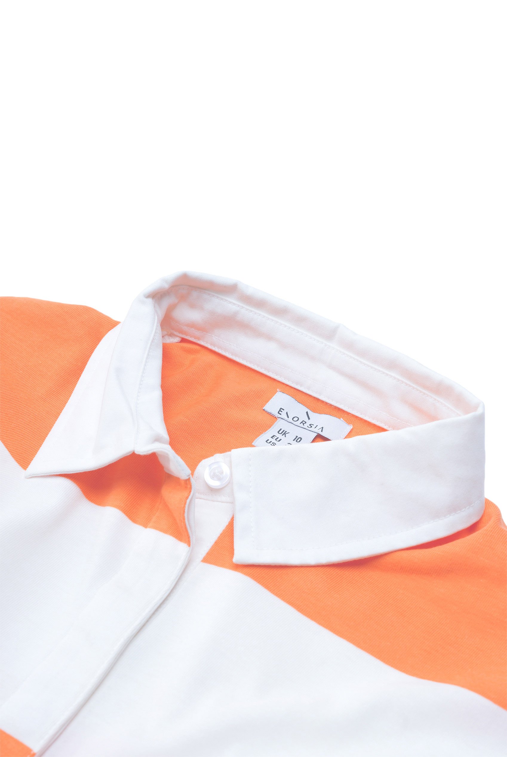 Raw Edge Hem Crop Striped Poloshirt YD