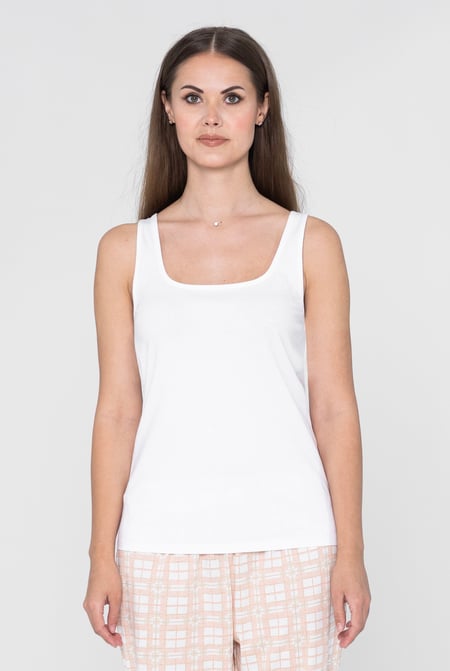 White Cotton Strap Vest