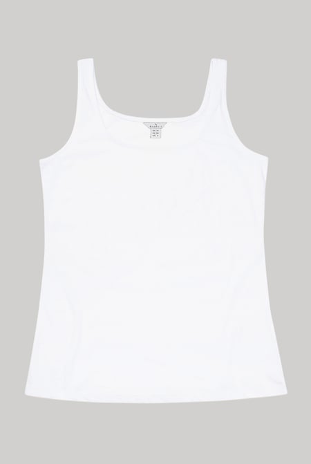 White Cotton Strap Vest
