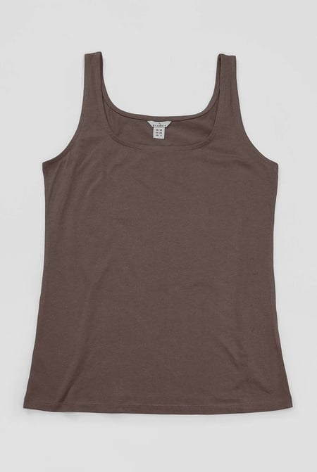 Brown Cotton Strap Vest