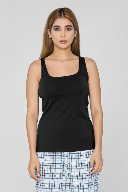 White Cotton Strap Vest