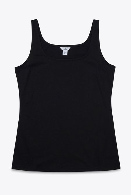 Black Cotton Strap Vest